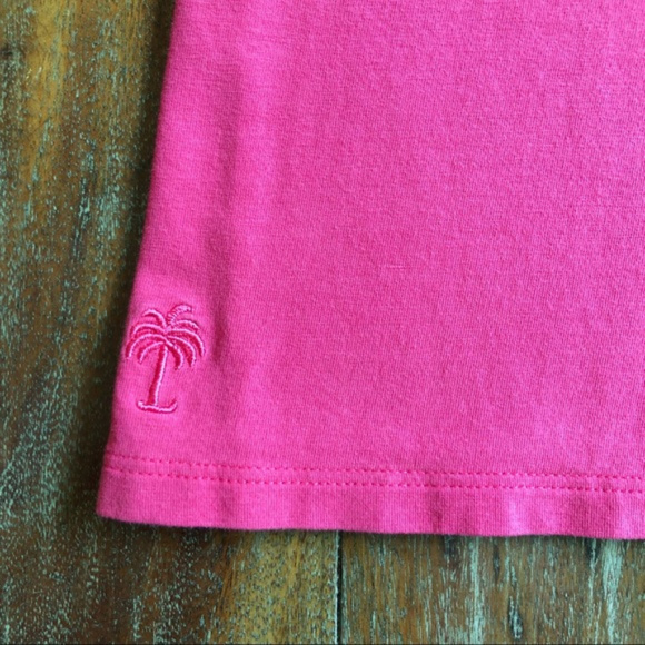 Lilly Pulitzer Michelle Tee Hot Pink V Neck - Picture 3 of 7
